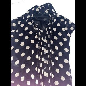 Jones New York Polka-dot Button-down Top Size 10
